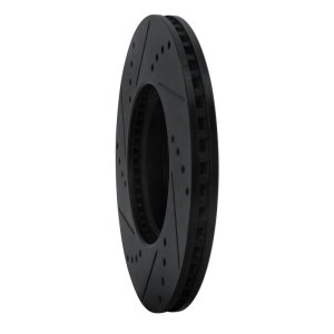 Toyota Yaris Brake Rotor (1) - Front Right - R1 Concepts - Drilled & Slotted - Black - `12-`18